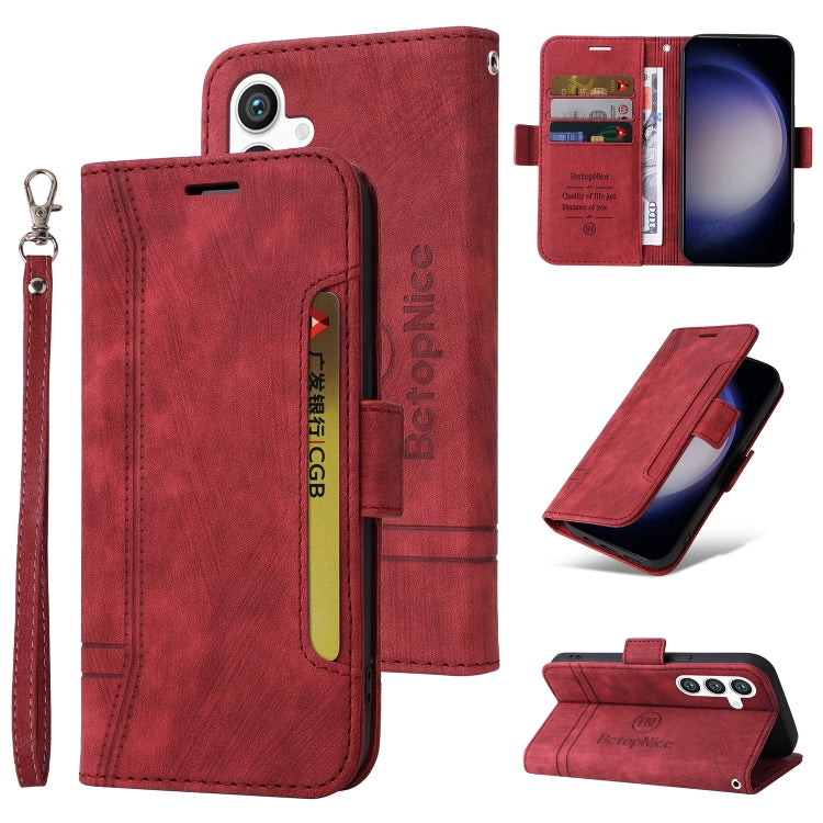 For Samsung Galaxy S24+ BETOPNICE Dual-side Buckle Leather Phone Case(Red)