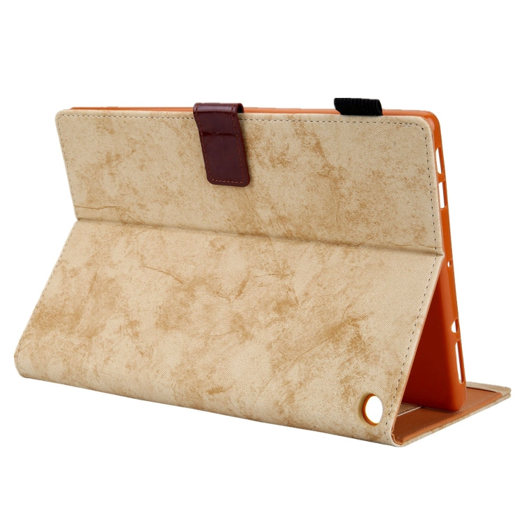 For Amazon Fire Max 11 2023 Cloth Texture Leather Smart Tablet Case(Yellow) - Amazon by PMC TechLife | Online Shopping South Africa | PMC TechLife | Buy Now Pay Later Mobicred