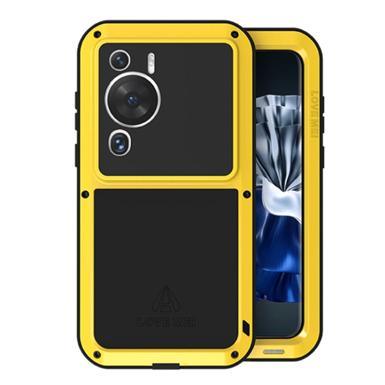 For Huawei P60 / P60 Pro / P60 Art LOVE MEI POWERFUL Metal Shockproof Life Water-resistant Dustproof Phone Case(Yellow)