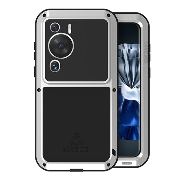 For Huawei P60 / P60 Pro / P60 Art LOVE MEI POWERFUL Metal Shockproof Life Water-resistant Dustproof Phone Case(Silver)