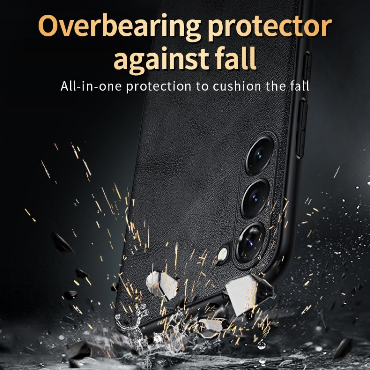 For Samsung Galaxy S23 5G SULADA Shockproof TPU Hybrid Handmade Leather Phone Case(Green)