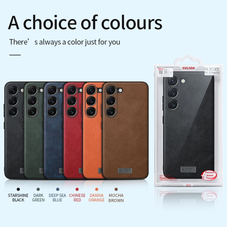 For Samsung Galaxy S23 5G SULADA Shockproof TPU Hybrid Handmade Leather Phone Case(Green)