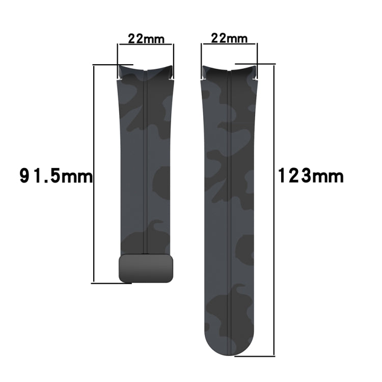 For Samsung Galaxy Watch5 / 5 Pro / Watch 4 / 4 Classic Magnetic Clasp Camouflage Silicone Watch Band(Camouflage Midnight Blue) - free shipping - PMC TechLife - Order now!