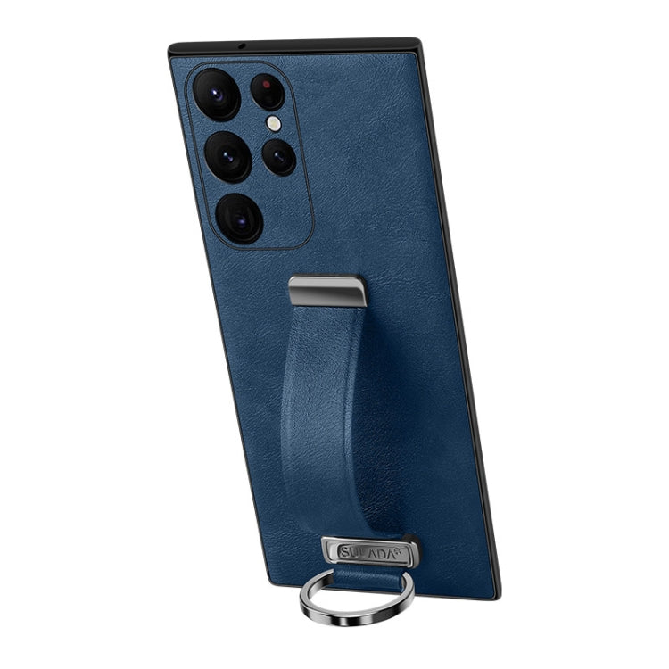 For Samsung Galaxy S24 Ultra 5G SULADA PC Hybrid Leather Texture Skin Feel Shockproof Phone Case(Blue)