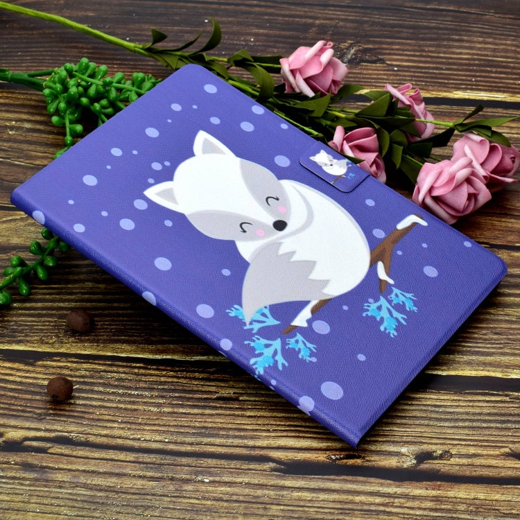 For Amazon Fire Max 11 2023 Colored Drawing Smart Leather Tablet Case(Arctic Fox) - Amazon by PMC TechLife | Online Shopping South Africa | PMC TechLife | Buy Now Pay Later Mobicred