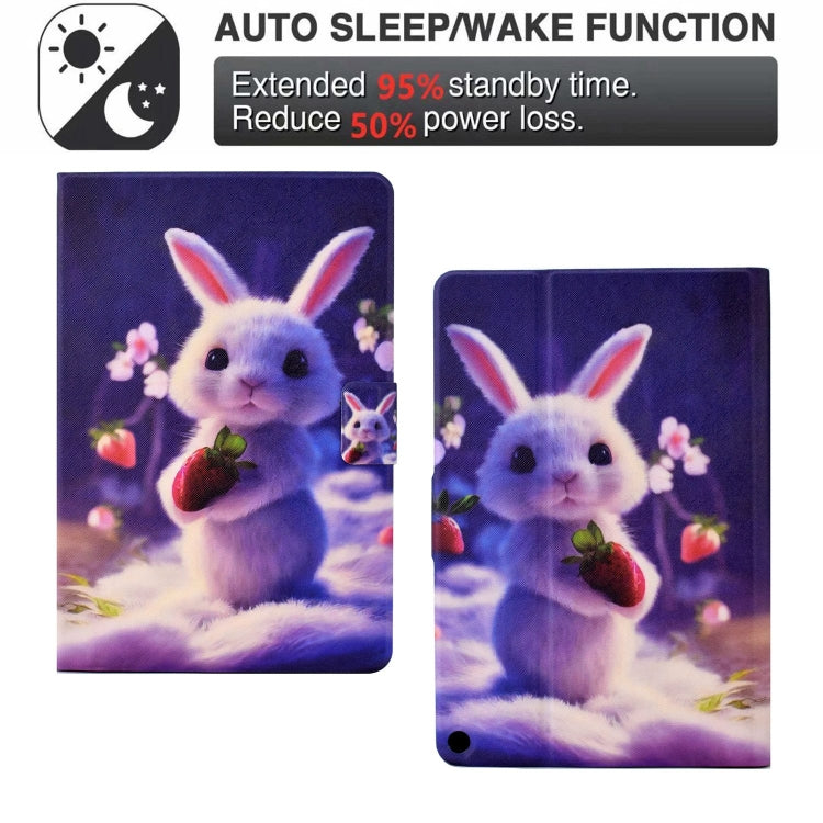 For Amazon Fire Max 11 2023 Colored Drawing Smart Leather Tablet Case(Strawberry Bunny) - free shipping - PMC TechLife - Order now!