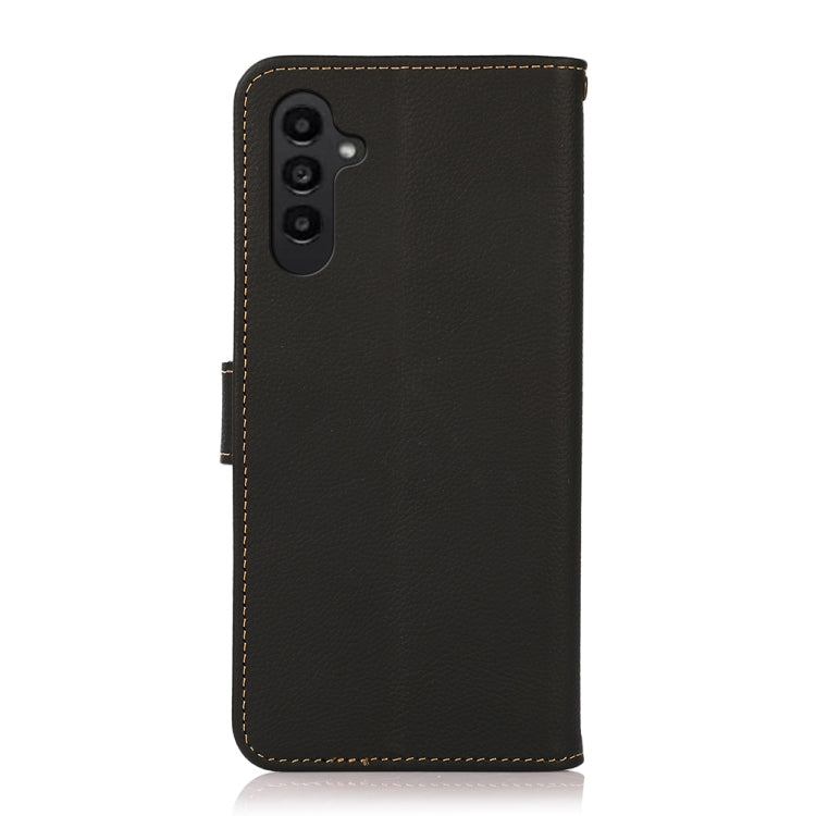 For Samsung Galaxy S24+ KHAZNEH Custer Genuine Leather RFID Phone Case(Black)