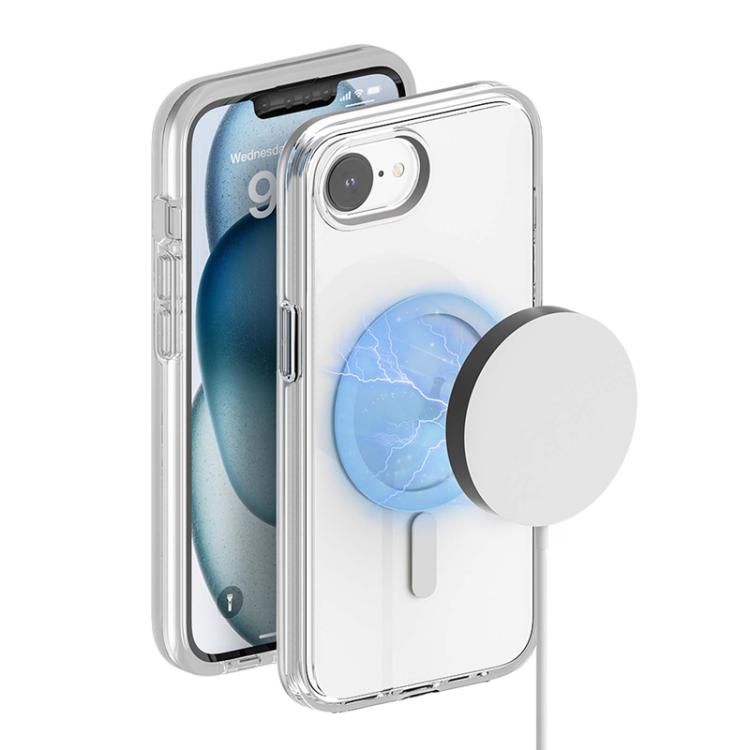 For iPhone 16e Terminator Style Transparent MagSafe Magnetic Phone Case(Transparent) - iPhone 16e Cases by PMC TechLife | Online Shopping South Africa | PMC TechLife | Buy Now Pay Later Mobicred