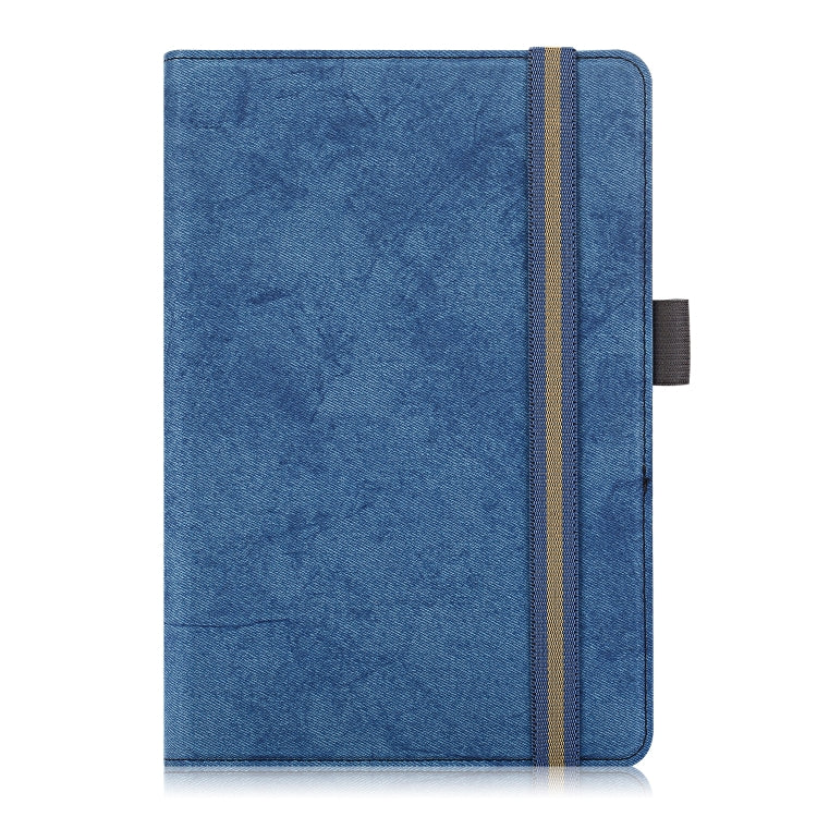 For 7-8 inch Marble Cloth Texture Horizontal Flip Universal Tablet PC Leather Case with Pen Slot & Holder(Dark Blue)