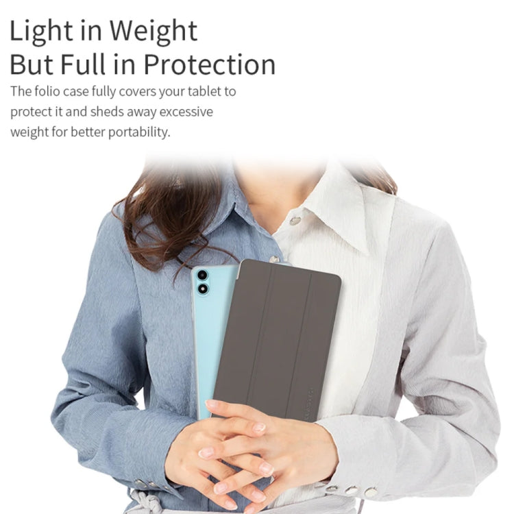 For Teclast P85T 3-Fold Holder Folio Leather Tablet Smart Case(Grey) - Teclast by TECLAST | Online Shopping South Africa | PMC Jewellery | Buy Now Pay Later Mobicred