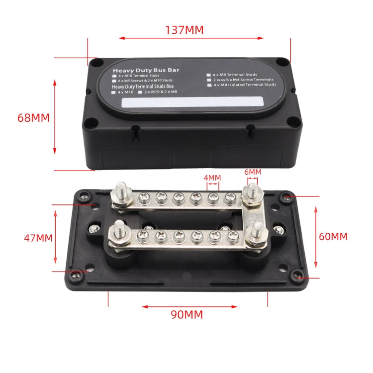 CP-3158 300A 12-48V RV Yacht Modified Double Row 12-way M6 Terminal Busbar with 12pcs Terminals - Booster Cable & Clip by PMC TechLife | Online Shopping South Africa | PMC TechLife | Buy Now Pay Later Mobicred