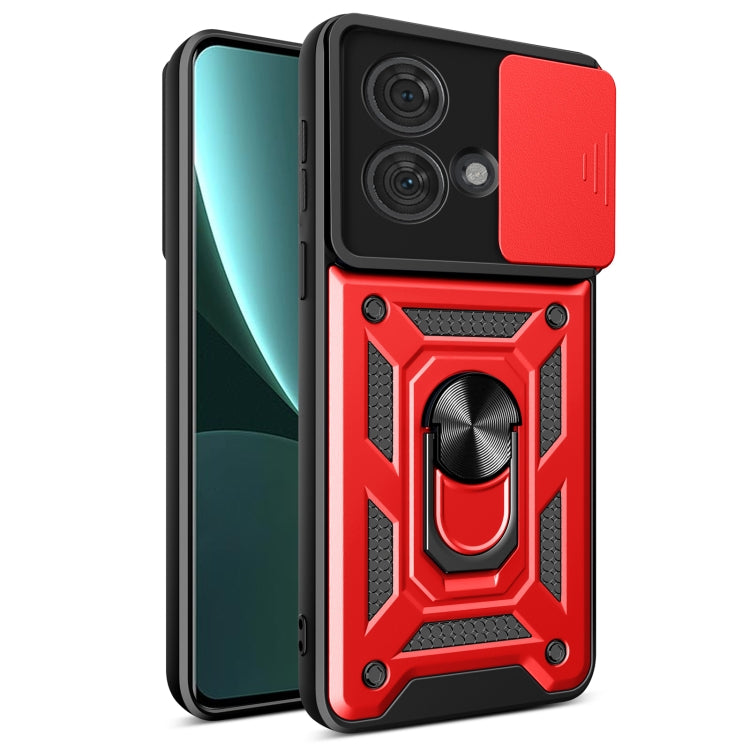 For Motorola Edge 40 Neo 5G Sliding Camera Cover Design TPU Hybrid PC Phone Case(Red)