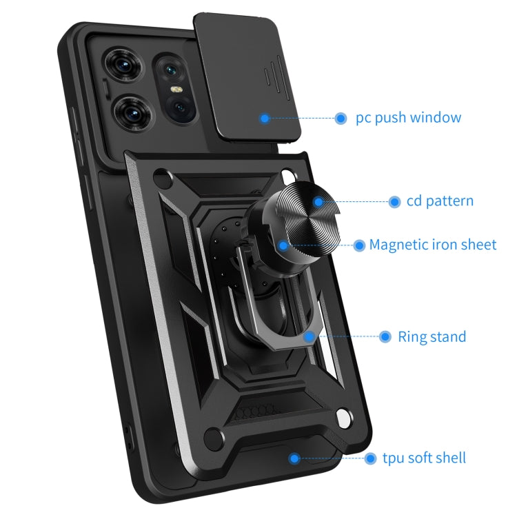For Motorola Edge 50 Pro Global Sliding Camera Cover Design TPU Hybrid PC Phone Case(Mint Green)
