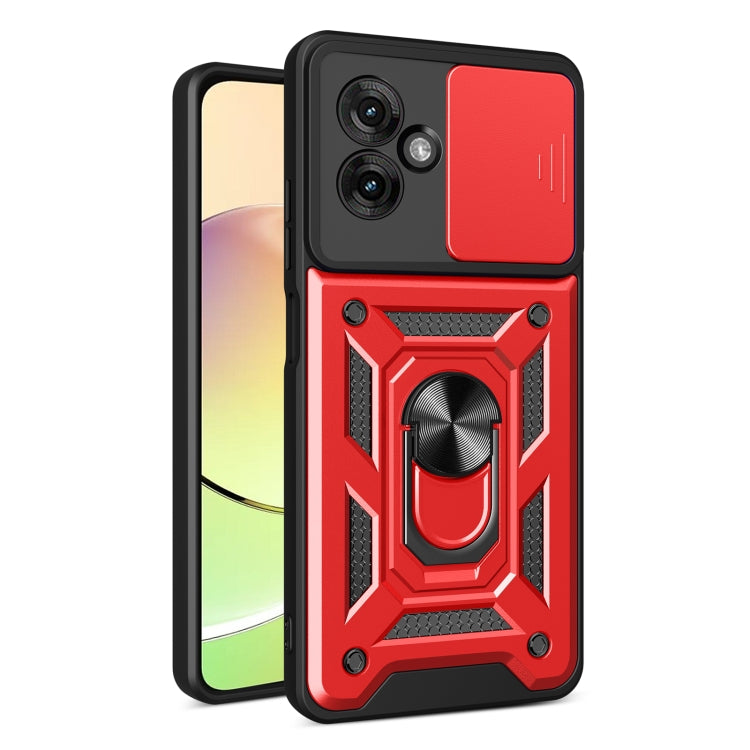 For Motorola Moto G55 Sliding Camera Cover Design TPU+PC Phone Case(Red)