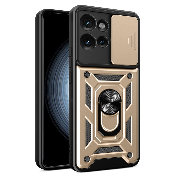 For Motorola Edge 50 5G Sliding Camera Cover Design TPU+PC Phone Case(Gold)