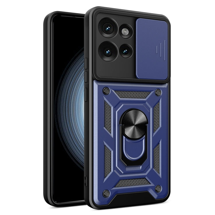 For Motorola Edge 50 5G Sliding Camera Cover Design TPU+PC Phone Case(Blue)