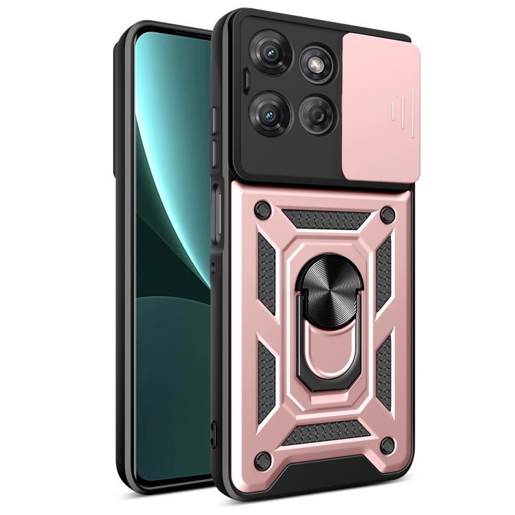 For Motorola Moto G Power 2025 Sliding Camera Cover Design TPU+PC Phone Case(Rose Gold)