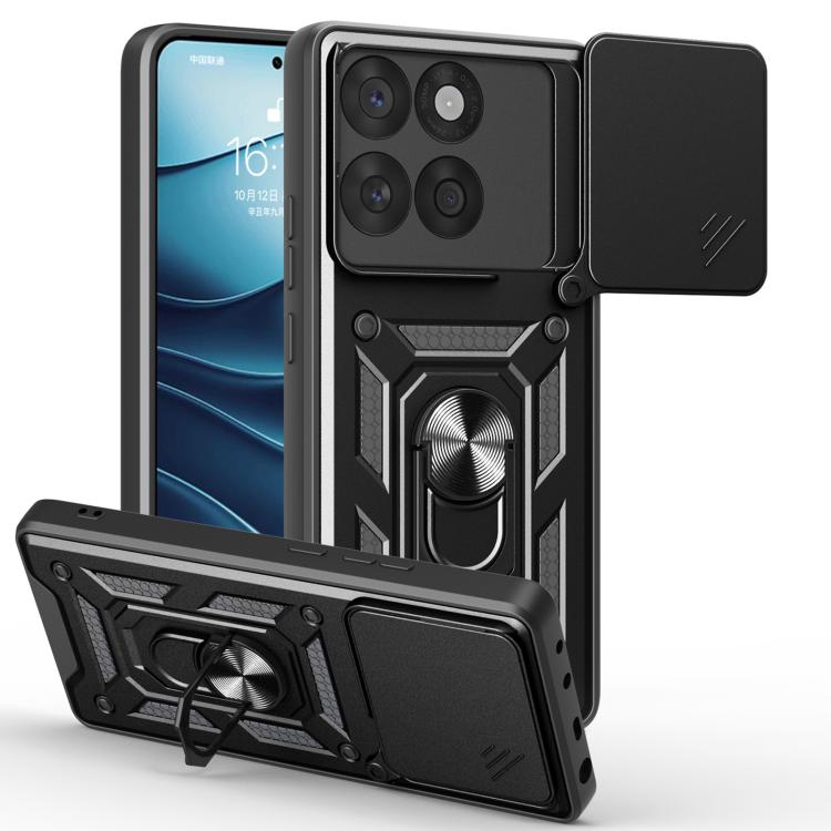 For Motorola Edge 60 Fusion Sliding Camera Cover Design TPU+PC Phone Case(Black)