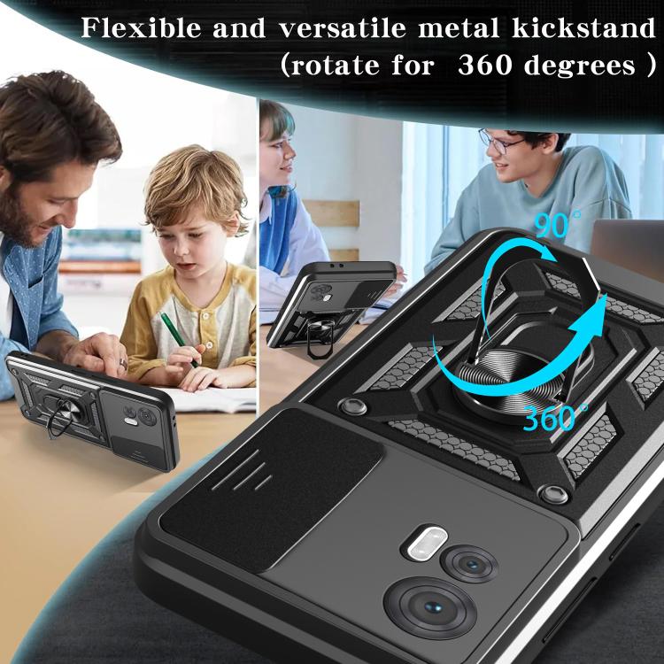 For Motorola Edge 30 Neo Sliding Camera Cover Design TPU+PC Phone Case(Silver) - free shipping - PMC TechLife - Order now!