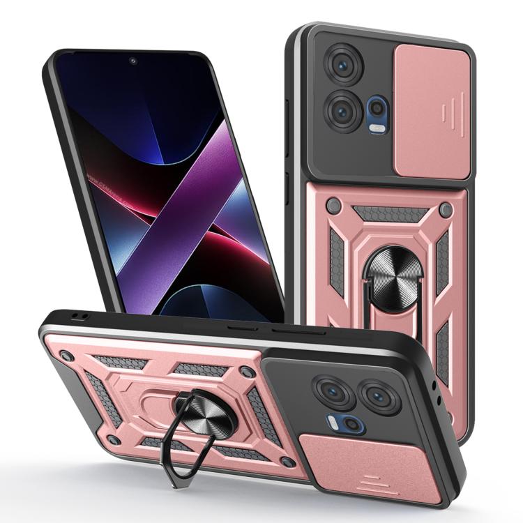For Motorola Edge 30 Fusion Sliding Camera Cover Design TPU+PC Phone Case(Rose Gold)