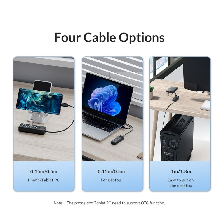 ORICO PW4U-C3 4 in 1 USB to USB Multifunctional Docking Station HUB Adapter (Blue) - USB HUB by ORICO | Online Shopping South Africa | PMC TechLife | Buy Now Pay Later Mobicred