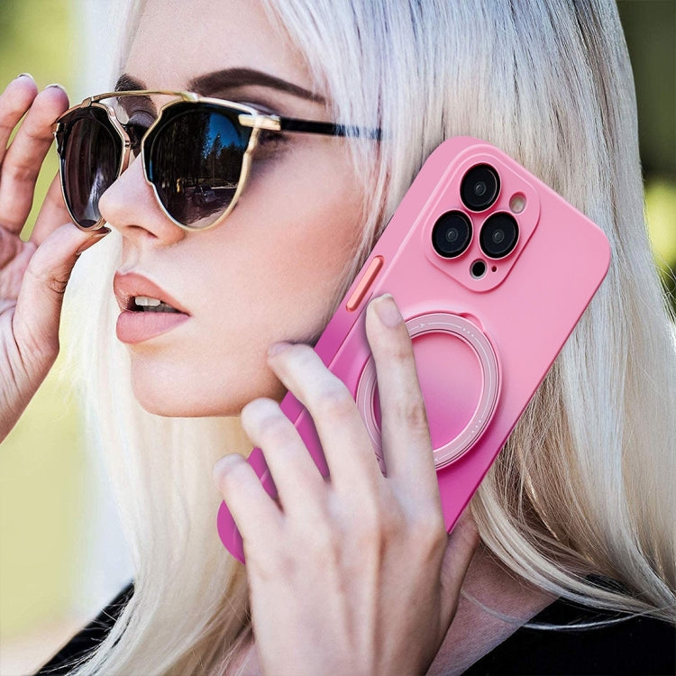 For iPhone 11 Pro Max MagSafe Holder Gradient TPU Phone Case(Gray Purple) - iPhone 11 Pro Max Cases by PMC TechLife | Online Shopping South Africa | PMC TechLife