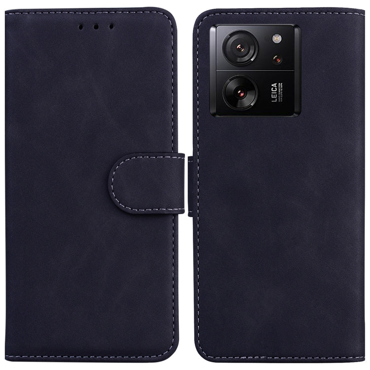 For Xiaomi 13T / 13T Pro / Redmi K60 Ultra Skin Feel Pure Color Flip Leather Phone Case(Black)
