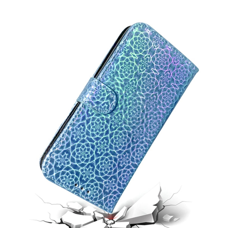 For iPhone 16e Colorful Magnetic Buckle Leather Phone Case(Blue) - iPhone 16e Cases by PMC TechLife | Online Shopping South Africa | PMC TechLife | Buy Now Pay Later Mobicred