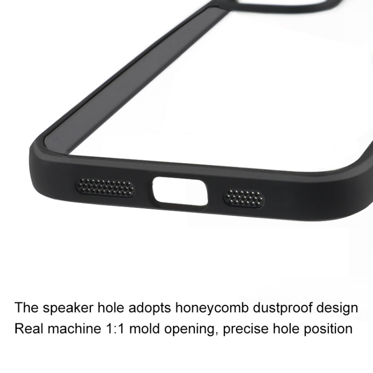 For iPhone 16 Pro Frosted TPU + Transparent PC Phone Case(Black)