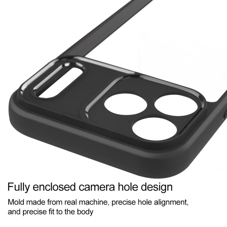 For iPhone 17 Pro Frosted TPU + Transparent PC Phone Case(Black)