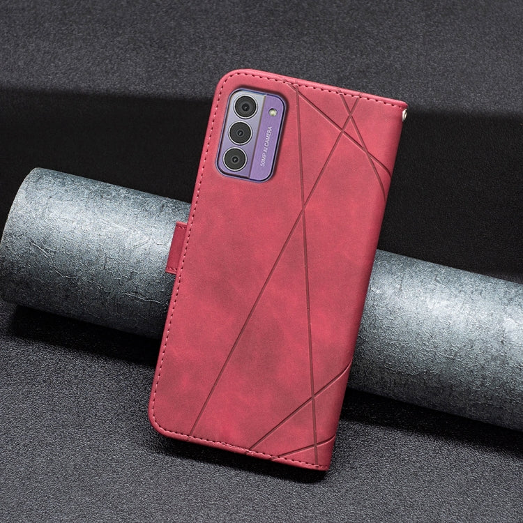 For Nokia G42 Magnetic Buckle Rhombus Texture Leather Phone Case(Red) - Nokia Cases by PMC TechLife | Online Shopping South Africa | PMC TechLife