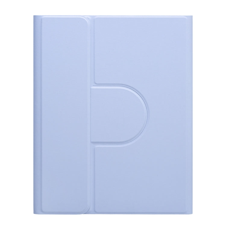 For iPad 10th Gen 10.9 2022 Three-color Backlight White 360 Degree Rotatable Bluetooth Keyboard Leather Case(Light Purple)