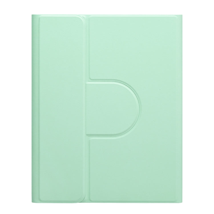 For iPad 10th Gen 10.9 2022 Three-color Backlight Black 360 Degree Rotatable Bluetooth Keyboard Leather Case(Mint Green)