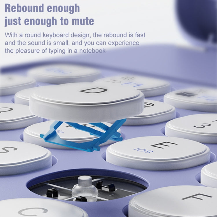 For iPad 10.2 2021 / Air 2019 Round Button 360 Degree Rotatable Bluetooth Keyboard Leather Case(Mist Blue)