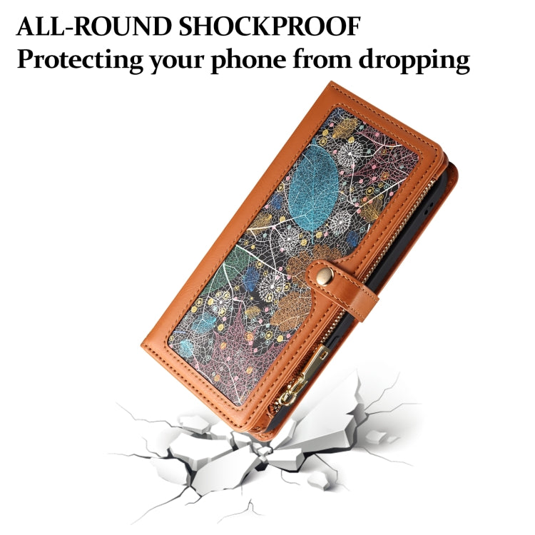 For iPhone 16 Plus ESEBLE Star Series Lanyard Zipper Wallet RFID Leather Case(Brown) - iPhone 16 Plus Cases by ESEBLE | Online Shopping South Africa | PMC TechLife | Buy Now Pay Later Mobicred