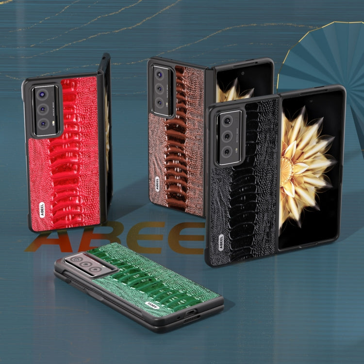 For Honor Magic V2 ABEEL Genuine Leather Weilai Series Phone Case(Green) - free shipping - PMC TechLife - Order now!