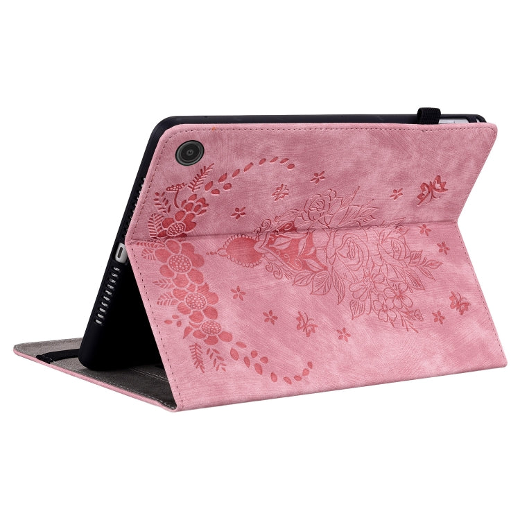 For Amazon Fire Max 11 Butterfly Rose Embossed Leather Tablet Case(Pink) - Amazon by PMC TechLife | Online Shopping South Africa | PMC TechLife | Buy Now Pay Later Mobicred