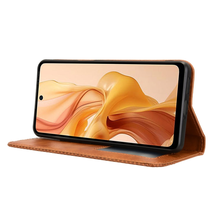 For Ulefone Note 18 Ultra Magnetic Buckle Retro Texture Leather Phone Case(Brown)