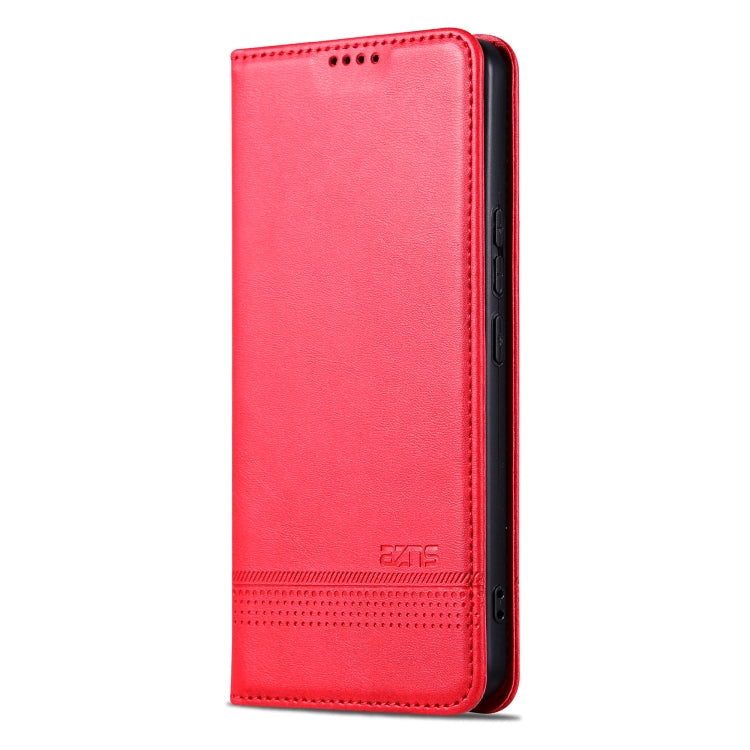 For Samsung Galaxy S24+ 5G AZNS Magnetic Calf Texture Flip Leather Phone Case(Red)