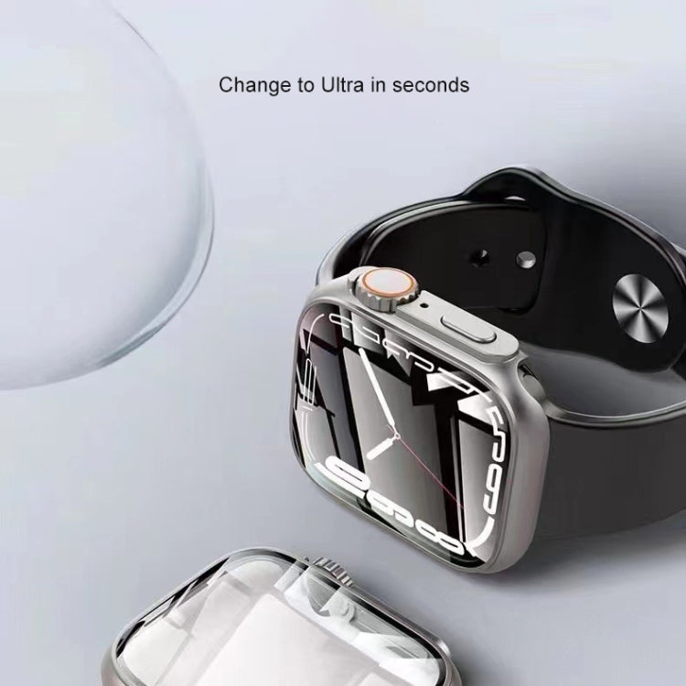 For Apple Watch Series 9 / 8 / 7 41mm Tempered Film Hybrid PC Integrated Watch Case(Silver Orange) - Watch Cases by PMC TechLife | Online Shopping South Africa | PMC TechLife