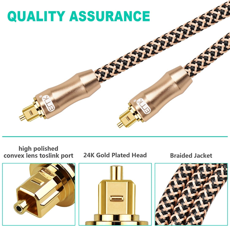 20m EMK OD6.0mm Gold-plated TV Digital Audio Optical Fiber Connecting Cable