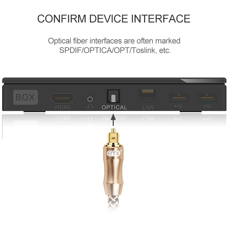 25m EMK OD6.0mm Gold-plated TV Digital Audio Optical Fiber Connecting Cable