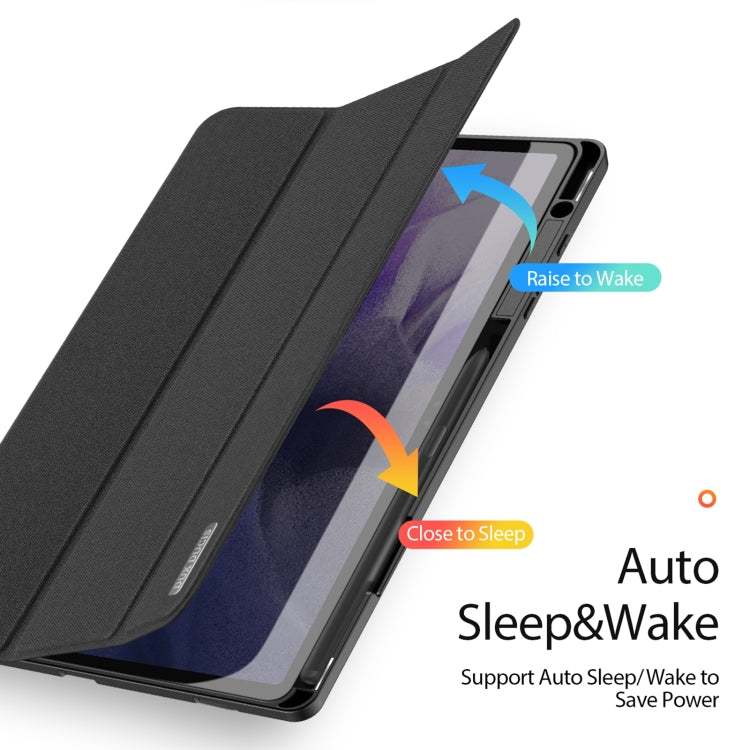 For Samsung Galaxy Tab S9+ DUX DUCIS Domo Series Cloth Texture Magnetic Leather Tablet Case(Black)