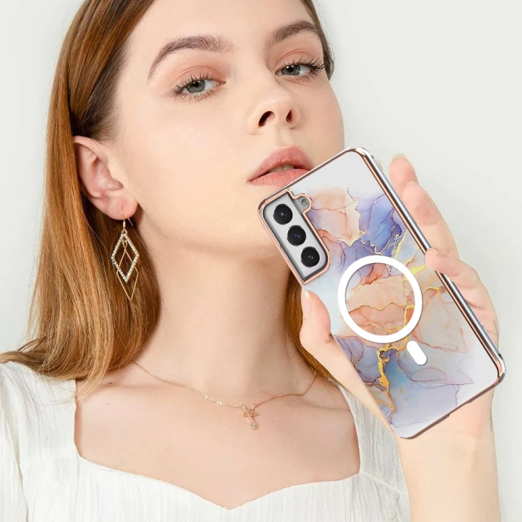 For Samsung Galaxy S21 FE 5G Marble Pattern Dual-side IMD Magsafe TPU Phone Case(White Marble) - Galaxy Phone Cases by PMC TechLife | Online Shopping South Africa | PMC TechLife