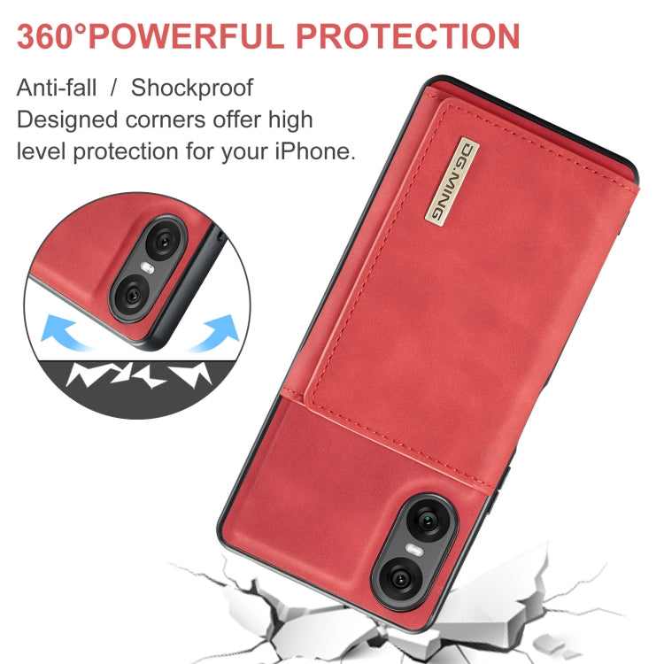 For Sony Xperia 10 VI DG.MING M1 Series 3-Fold Multi Card Wallet + Magnetic Phone Case(Red) - Sony Cases by DG.MING | Online Shopping South Africa | PMC TechLife | Buy Now Pay Later Mobicred