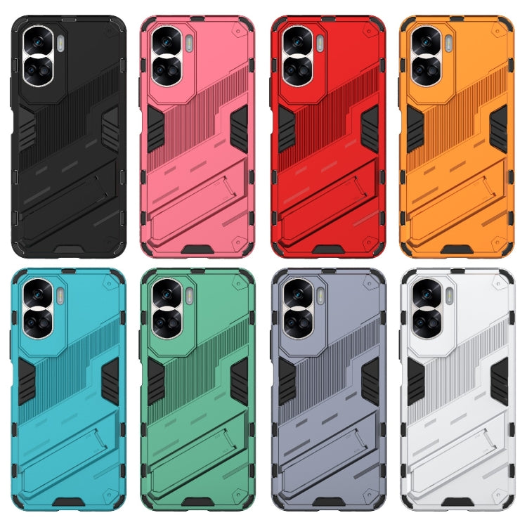 For Honor 90 Lite 5G Global Punk Armor 2 in 1 PC + TPU Phone Case with Holder(Red) - Honor Cases by PMC TechLife | Online Shopping South Africa | PMC TechLife | Buy Now Pay Later Mobicred