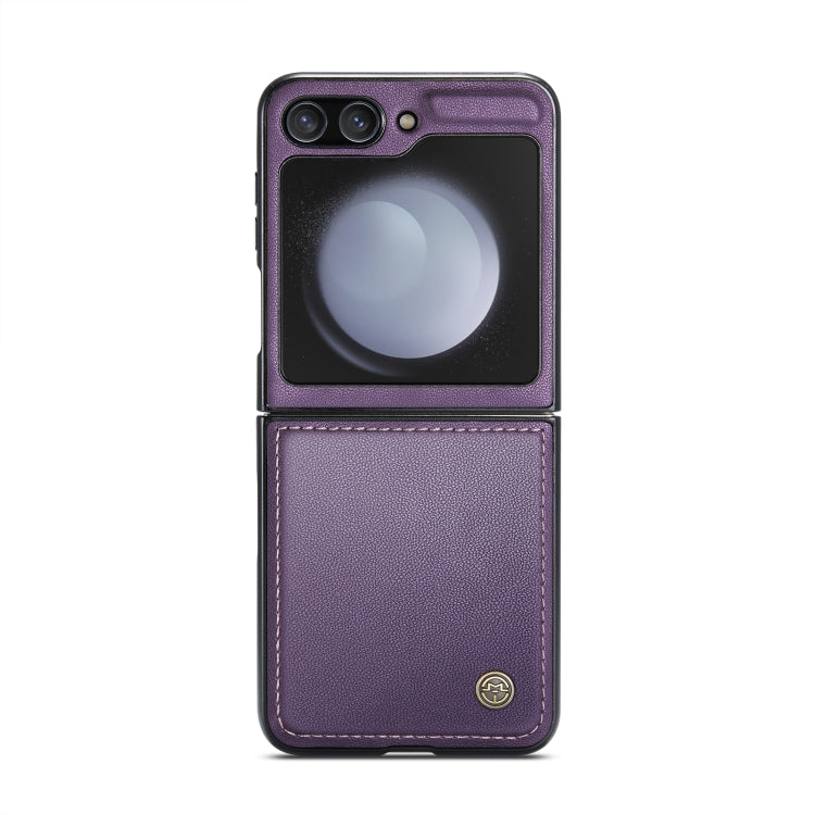 For Samsung Galaxy Z Flip5 CaseMe 023 Butterfly Buckle Litchi Texture RFID Anti-theft Leather Phone Case(Pearly Purple)