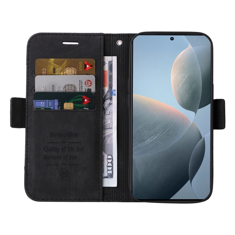 For Xiaomi Redmi K70 / K70 Pro 5G BETOPNICE Dual-side Buckle Leather Phone Case(Black)