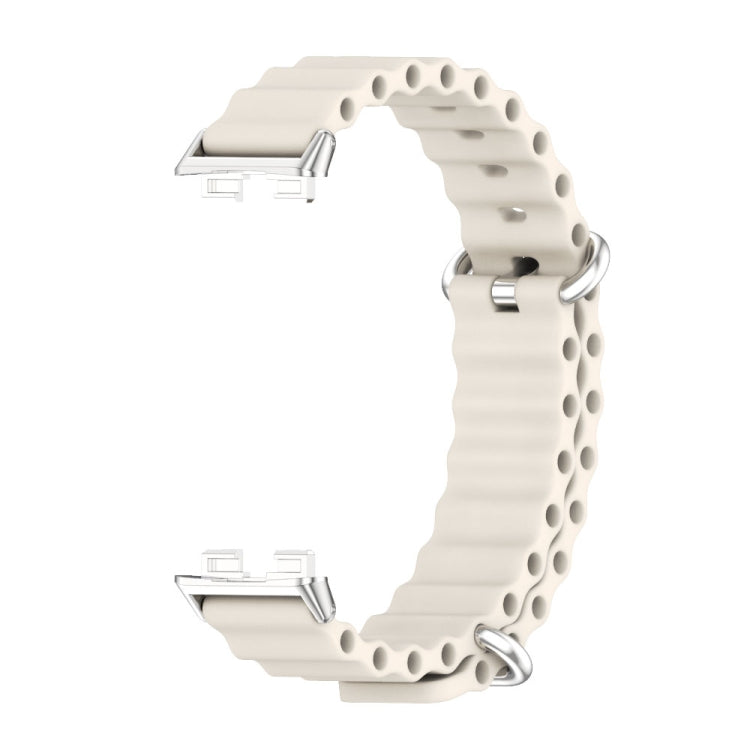 For Huawei Band 8 / 9 / 10 Mijobs Marine Silicone Breathable Watch Band(Grey+Silver)