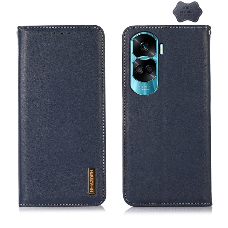 For Honor 90 Lite 5G / X50i KHAZNEH Nappa Top Layer Cowhide Leather Phone Case(Blue)